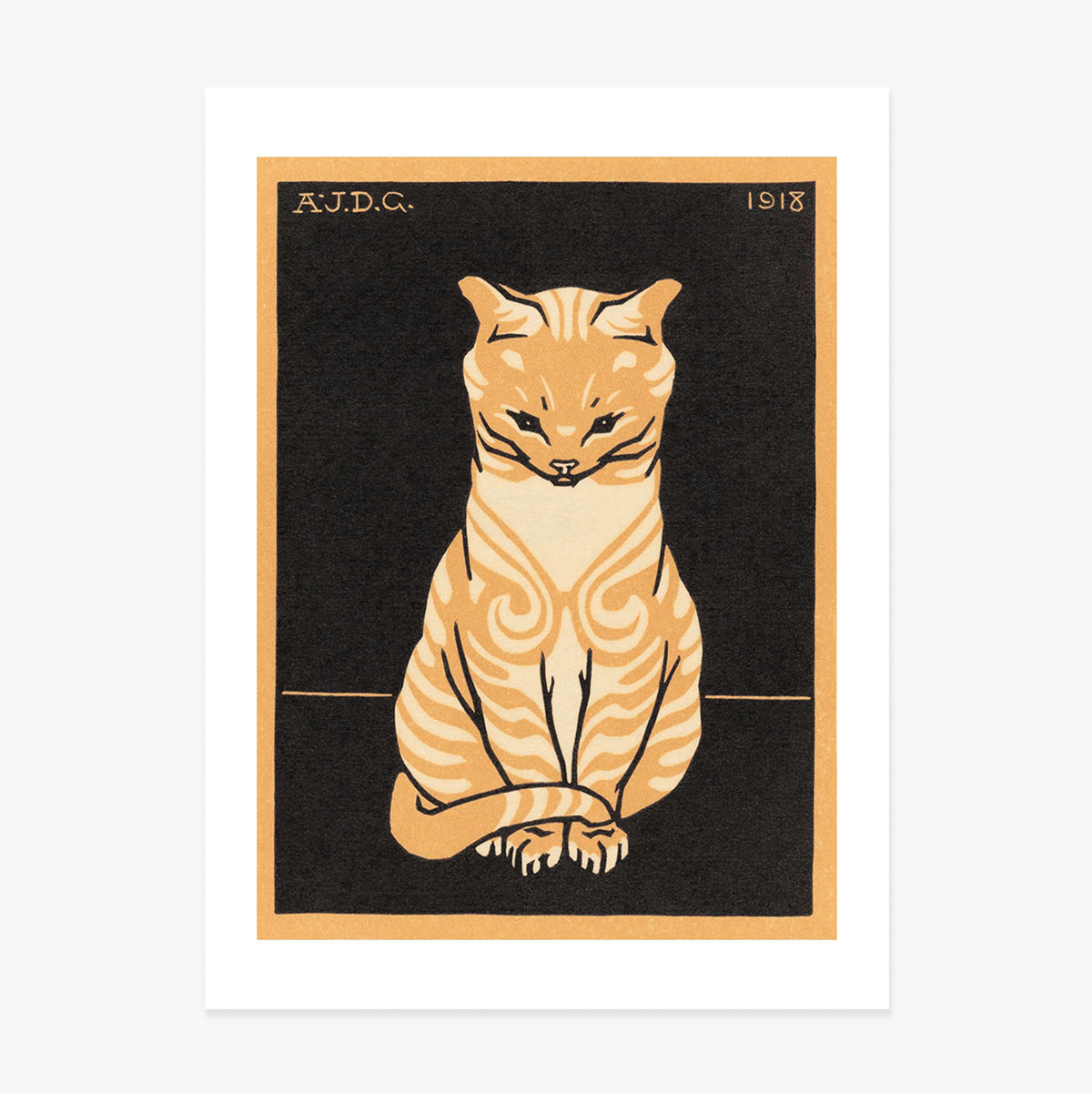 Αφίσα της Julie de Graag, «Sitting cat», 1918