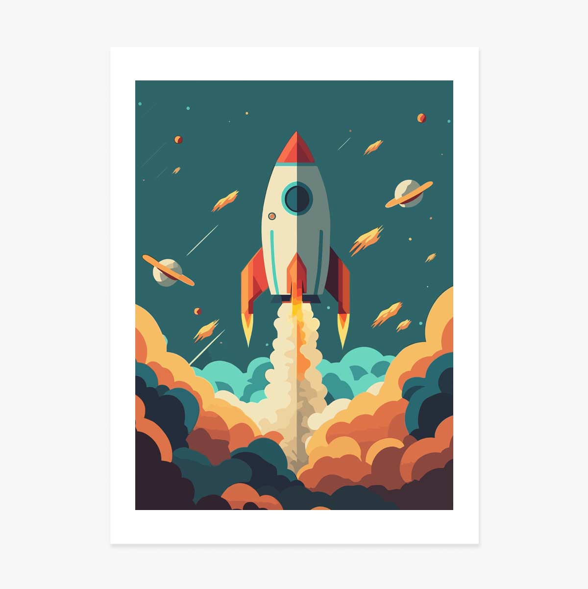 Poster Rocket in Space
